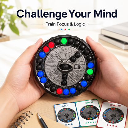 IMONDO Gem Rotating Puzzle Game, 3 in 1 Elimination Brain Teaser Toy, Focus Training Logic Brain Game, Family Interactive Board Game, Stress Relief Fidget Toy for Kids & Adults