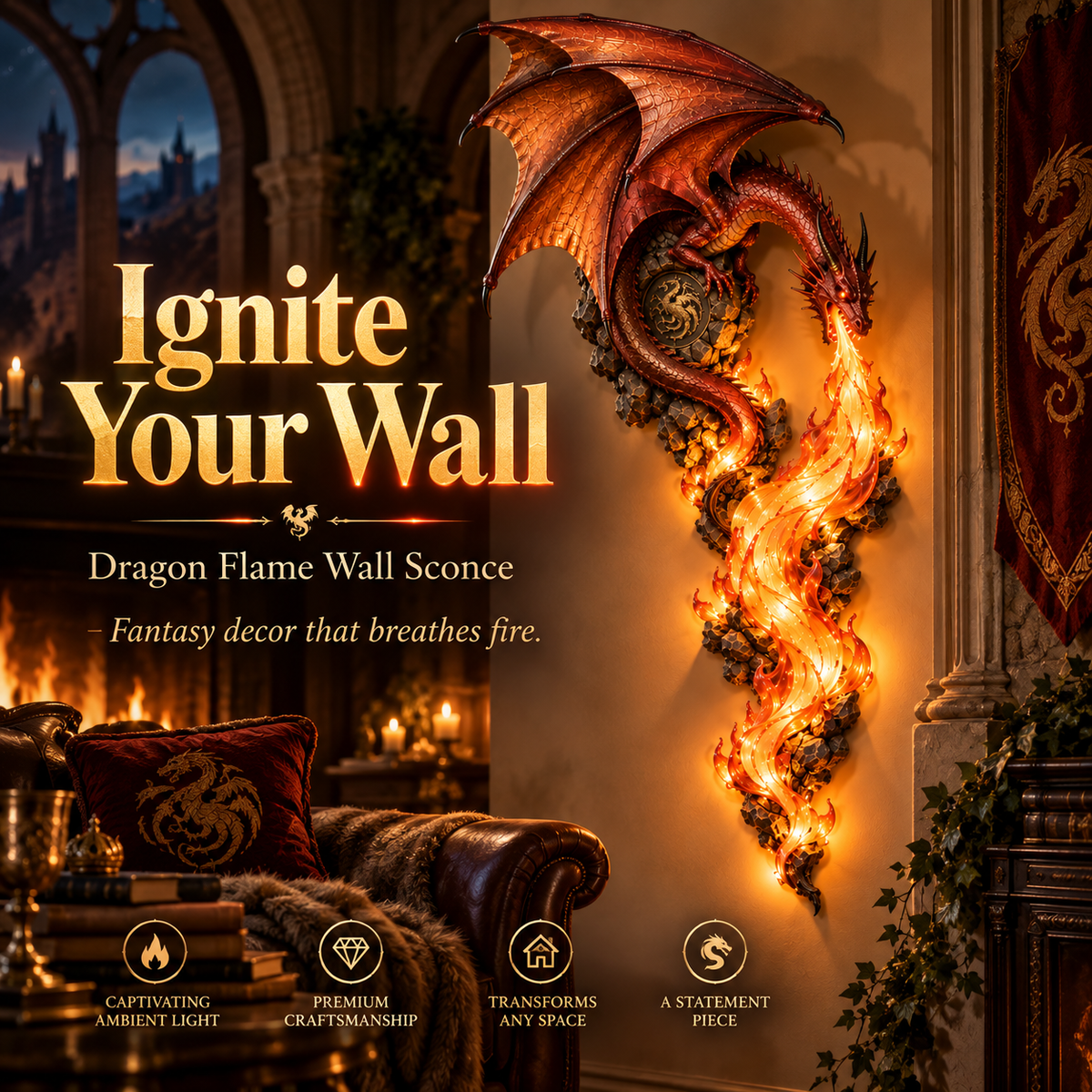 🎁Last Day 49% OFF -🐉 Dragonfire Guardian™ Wall Sconce – A Legendary Flame Awakens On Your Wall