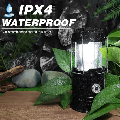 🔦 Solar Camping Lantern | Rechargeable LED Emergency Light with Flashlight & Power Bank