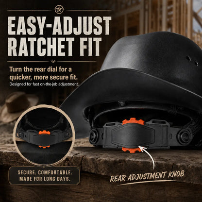 🤠 Cowboy Hard Hat – Western Style Wide Brim Work Helmet with Chin Strap