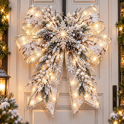 🎀✨ Giant Light-Up Christmas Bows – Oversized Holiday Door Decorations in 6 Festive Styles! 🎄