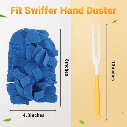 6-Pack Reusable 360° Microfiber Duster Refills – Machine Washable Dust Cleaning Heads