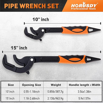 HORUSDY Heavy Duty Pipe Wrench Set