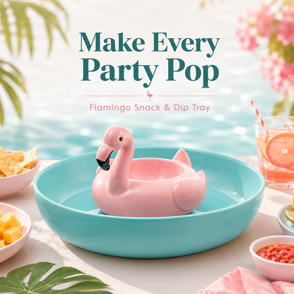 10 Strawberry Street Flamingo Pool Float Chip and Dip Platter