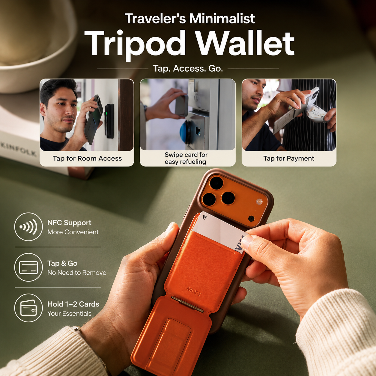 MOFT Phone Tripod Wallet for iPhone