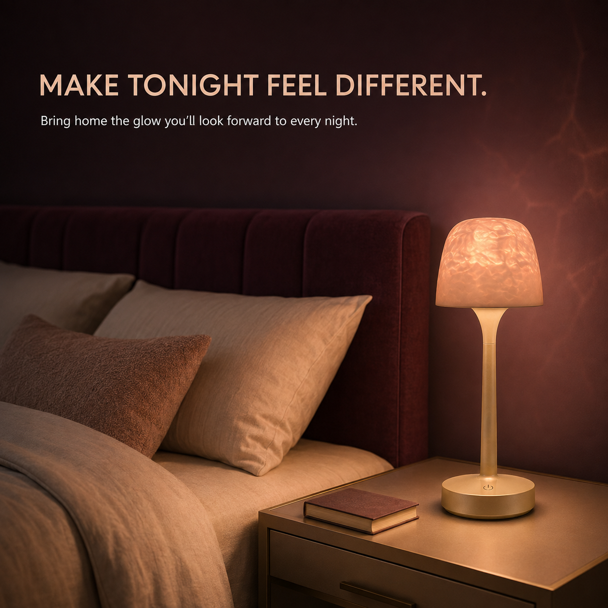 🌊 16-Color Rechargeable Water Ripple Projection Lamp with Remote