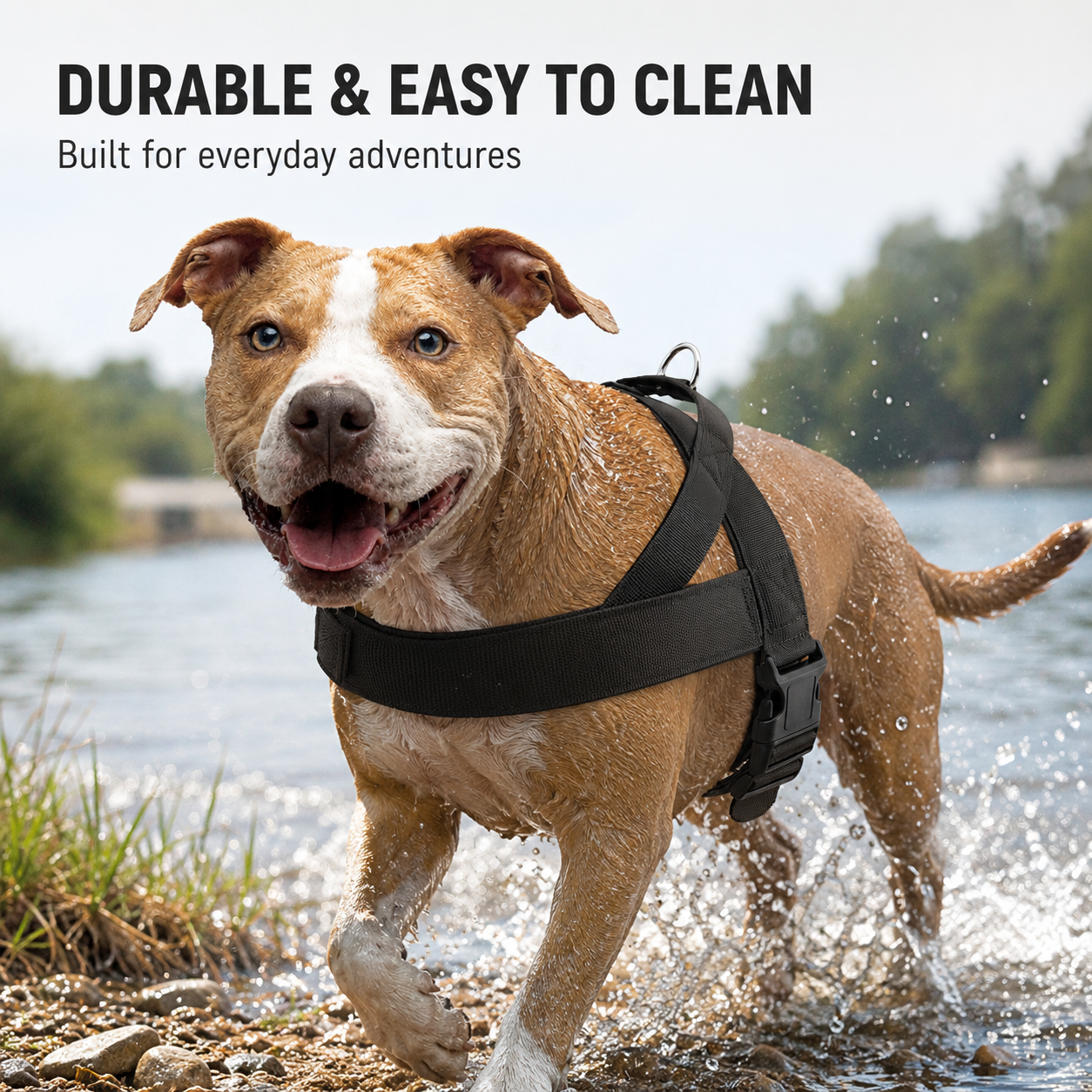 🐾 Comfortable & All-Day Dog Harness – Adjustable, No-Pull, Safe for All Breeds