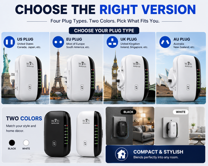 📶 WiFi Range Extender – Plug-In Repeater with Ethernet Port & Free Cable