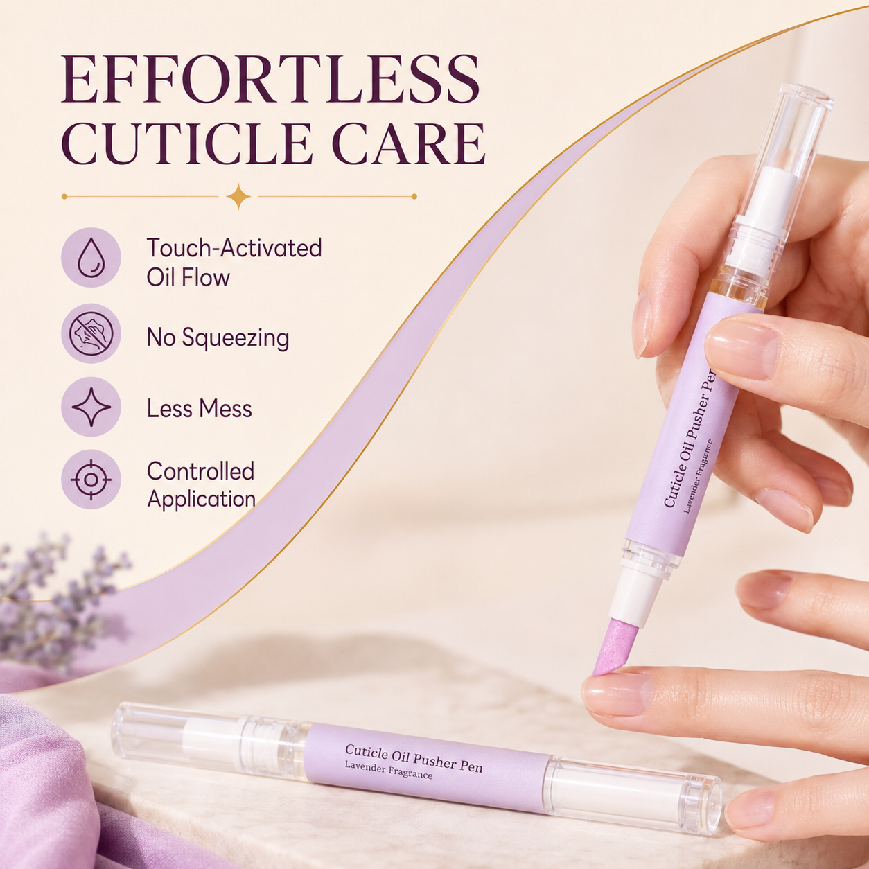 💅 2-in-1 Cuticle Oil Pusher Pen – Precision Nail Care Tool with Moisturizing Oil for Soft, Polished Cuticles
