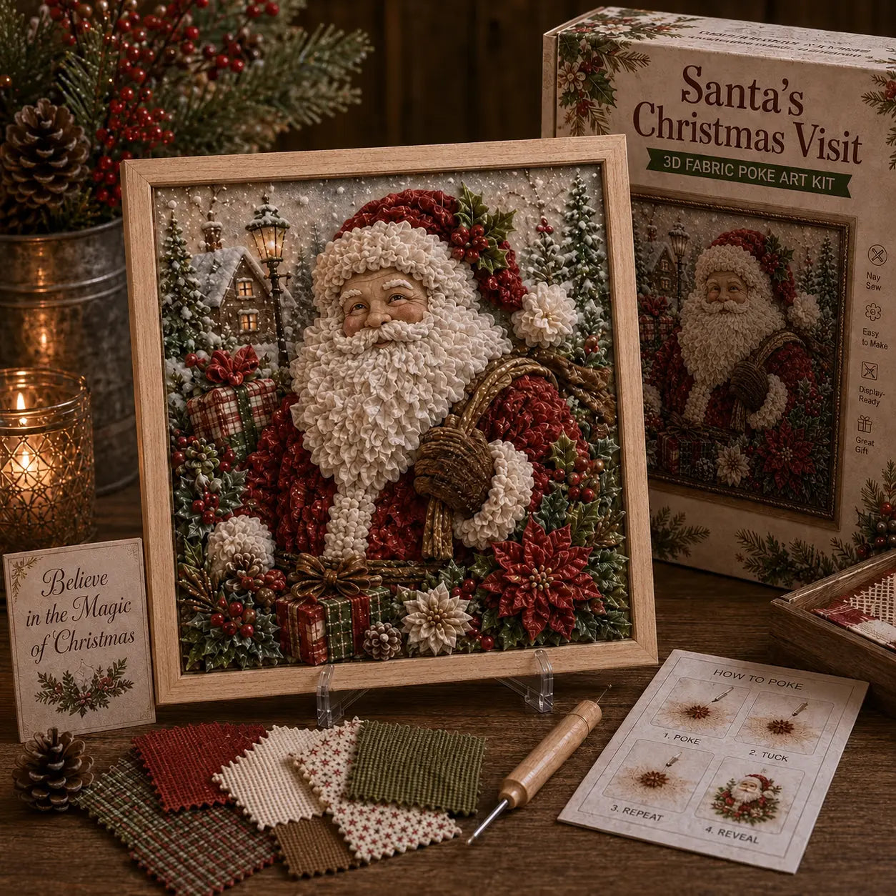 ⛄ CHRISTMAS SPECIAL | DIY Snowman Fabric Poke Art Kit – Handmade 3D Holiday Decoration Craft Set