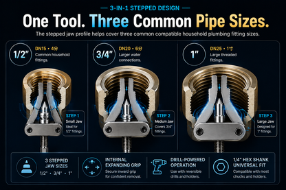 🔩 Broken Pipe Thread Remover - Grip And Remove Broken Faucet, Valve & Pipe Threads From The Inside