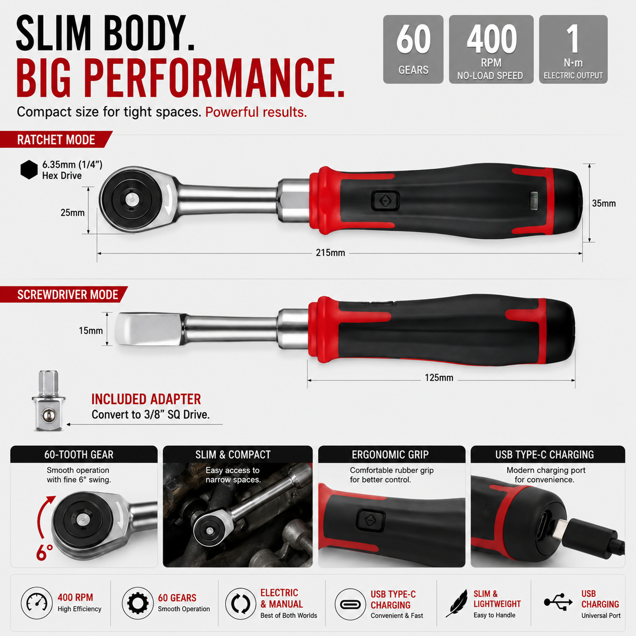 ⚡ 31-Piece Cordless Electric Ratchet Set – Slim 400 RPM Repair Tool Kit