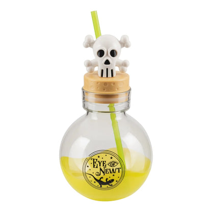 🎃 30 oz Halloween Potion Bottle with Straw – Crystal, Bat & Skull