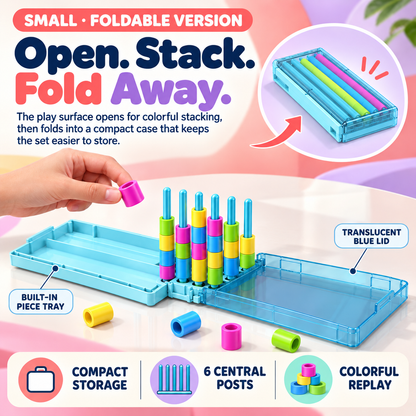 🌈 Rainbow Color Stacking Challenge – Dual-Base Game & Portable Version