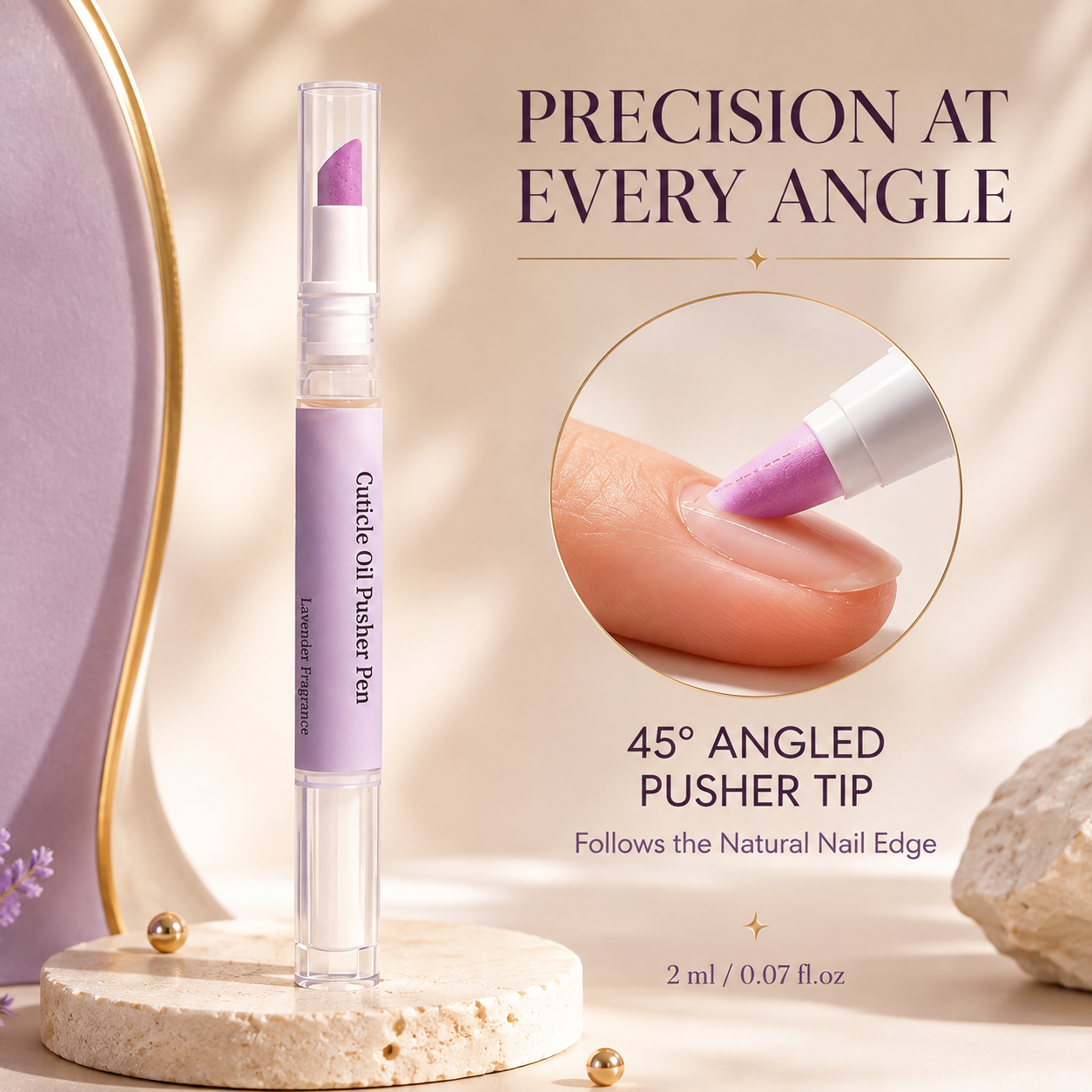 💅 2-in-1 Cuticle Oil Pusher Pen – Precision Nail Care Tool with Moisturizing Oil for Soft, Polished Cuticles