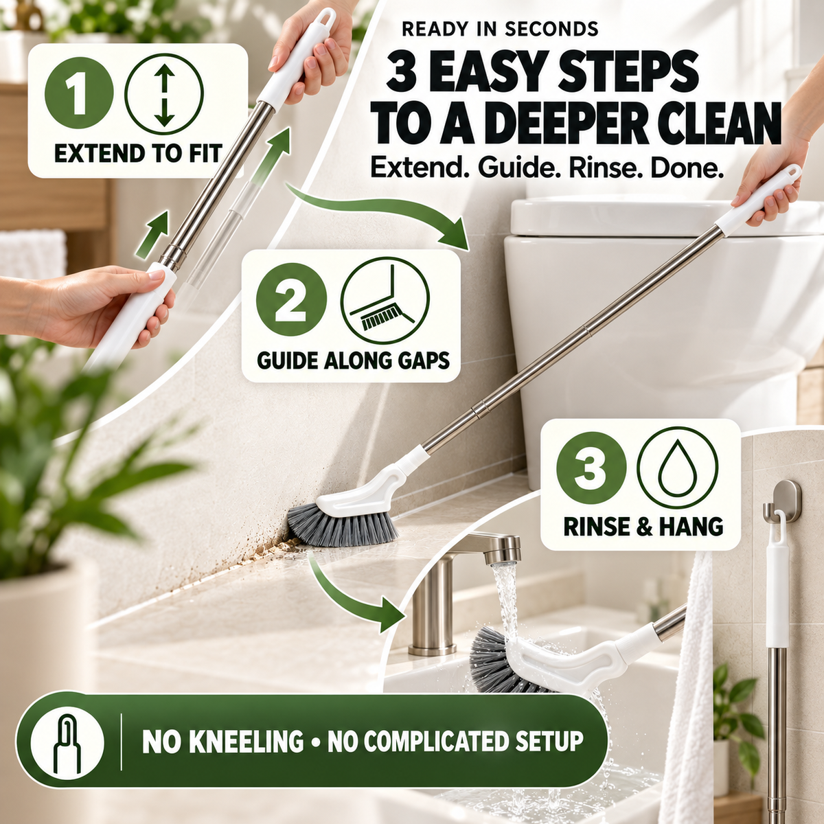 🧼 Telescopic Gap Cleaning Brush – Reach Every Hidden Corner