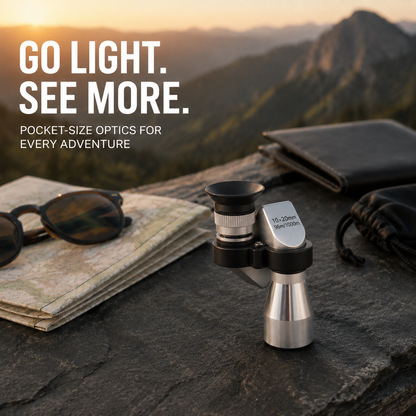 🔭 10×20 Mini Monocular Phone Telescope – Pocket Long-Distance Viewer with Adjustable Smartphone Clip