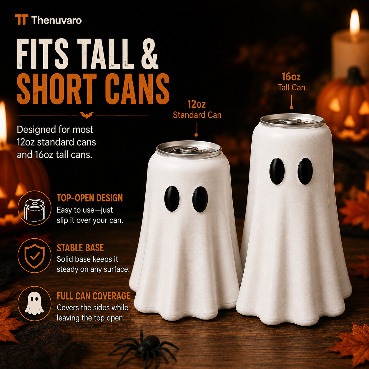 👻 Halloween Ghost Drink Cover with Bottle Opener – Turn Your Drinks Into Spooky Party Favorites