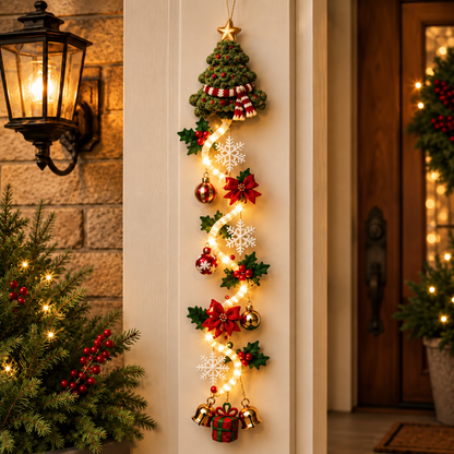☃️ Lighted Snowman Christmas Hanging Decor – Warm Holiday Porch & Doorway Decoration