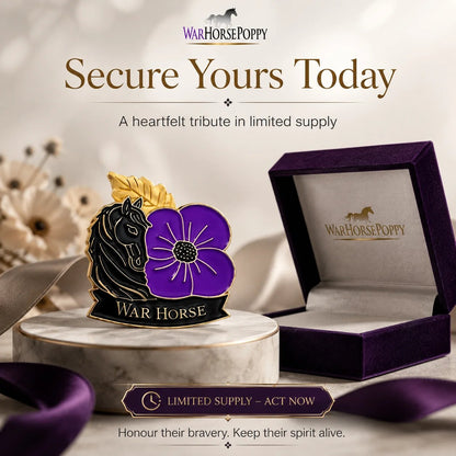 🎁 Limited Edition War Horse Purple Poppy 111th Anniversary Remembrance Brooch