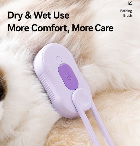 Electric Pet Spray Brush for Cats & Dogs – One-Touch Mist Grooming & Massage Brush