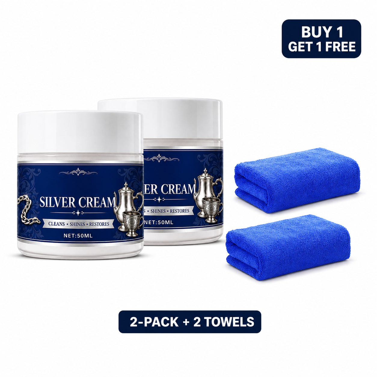 ✨✨Buy 1 Get 1 Free 2PCS✨ Silver Cleaning and Polishing Cream for Jewelry and Cutlery 💍