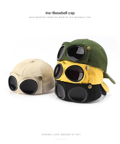 ✈️ Pilot-Inspired Baseball Cap🧢 Novelty Boater Hat with Built-In Shades – The Funniest Gift for Fishing & Boat Lovers（副本）