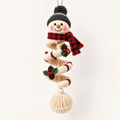 ☃️ DIY Crochet Spiral Snowman Ornament Kit – Make Your Own Christmas Keepsake