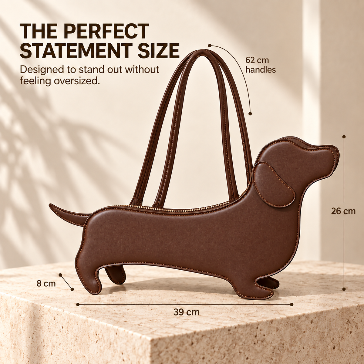 🐶 Dachshund-Shaped Crossbody Bag – Cute PU Dog Purs