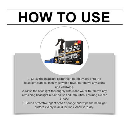 🥳2026 HOT SALE🥳💞50K+ SOLD!⏰🔧 Headlight Restorer Kit – 2 steps, no disassembly. Removes yellow haze, restores clarity. Long‐lasting UV shield. 🚗✨