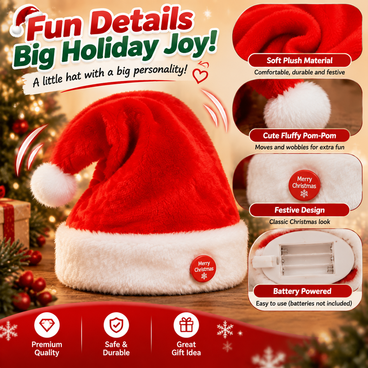 🎅 🔥 50% OFF Today — The Funniest Christmas Hat Everyone Will Notice This Holiday