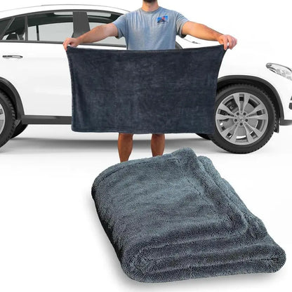 🚗 One-Towel Drying Power – 1300GSM Microfiber Mega Drier with Edgeless Design, Lint-Free & Gentle on Paint for Trucks, SUVs