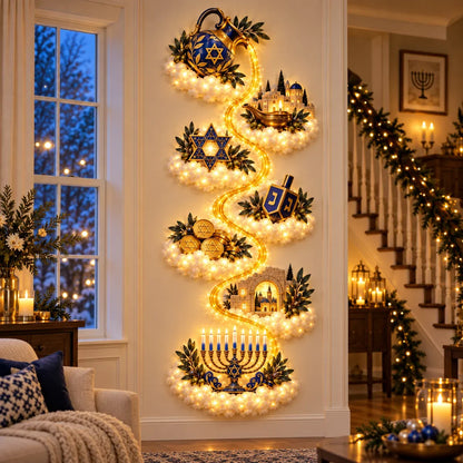 🔥🎁🕎 Hanukkah Festival of Lights Wall Decor Collection – 4 Glowing Designs Celebrating Eight Nights of Light ✨