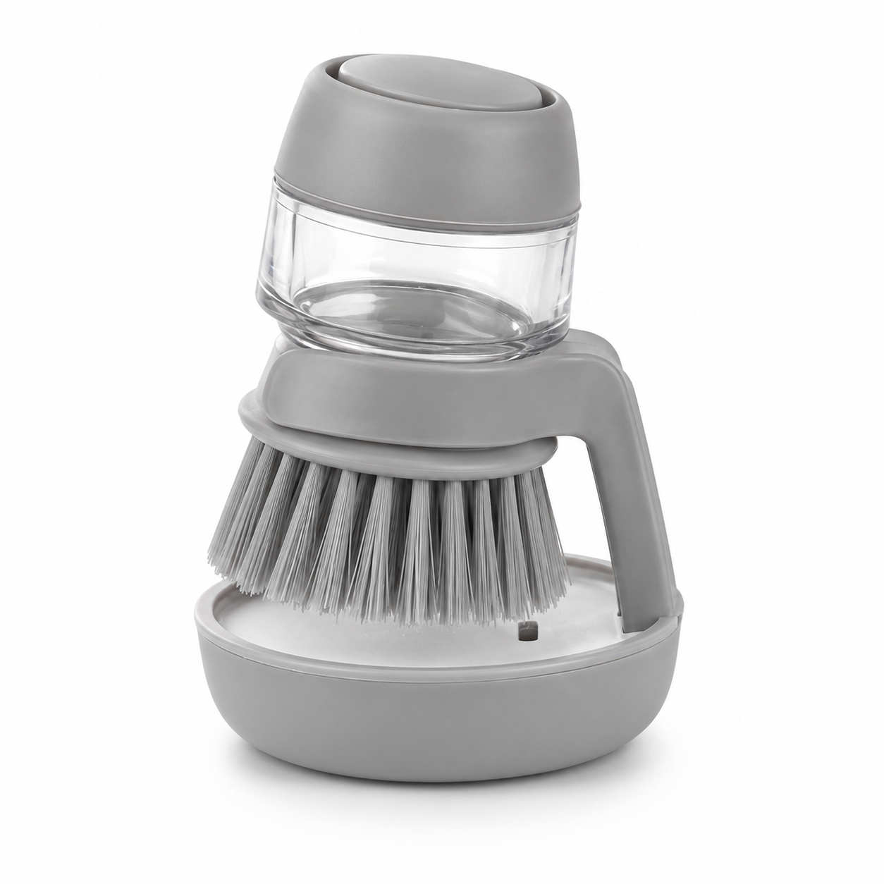 🧼 Press-to-Dispense Dish Brush with Storage Base – Cleaner Sink, Easier Dishwashing