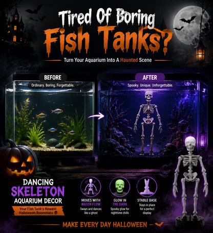 🦴Haunted Dancing Skeleton – Add A Spooky Little Friend To Your Aquarium