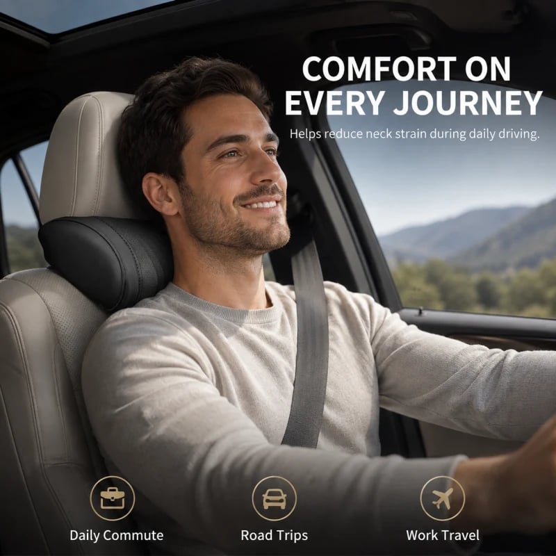 💯Premium Car Seat Headrest & Lumbar Support Cushion