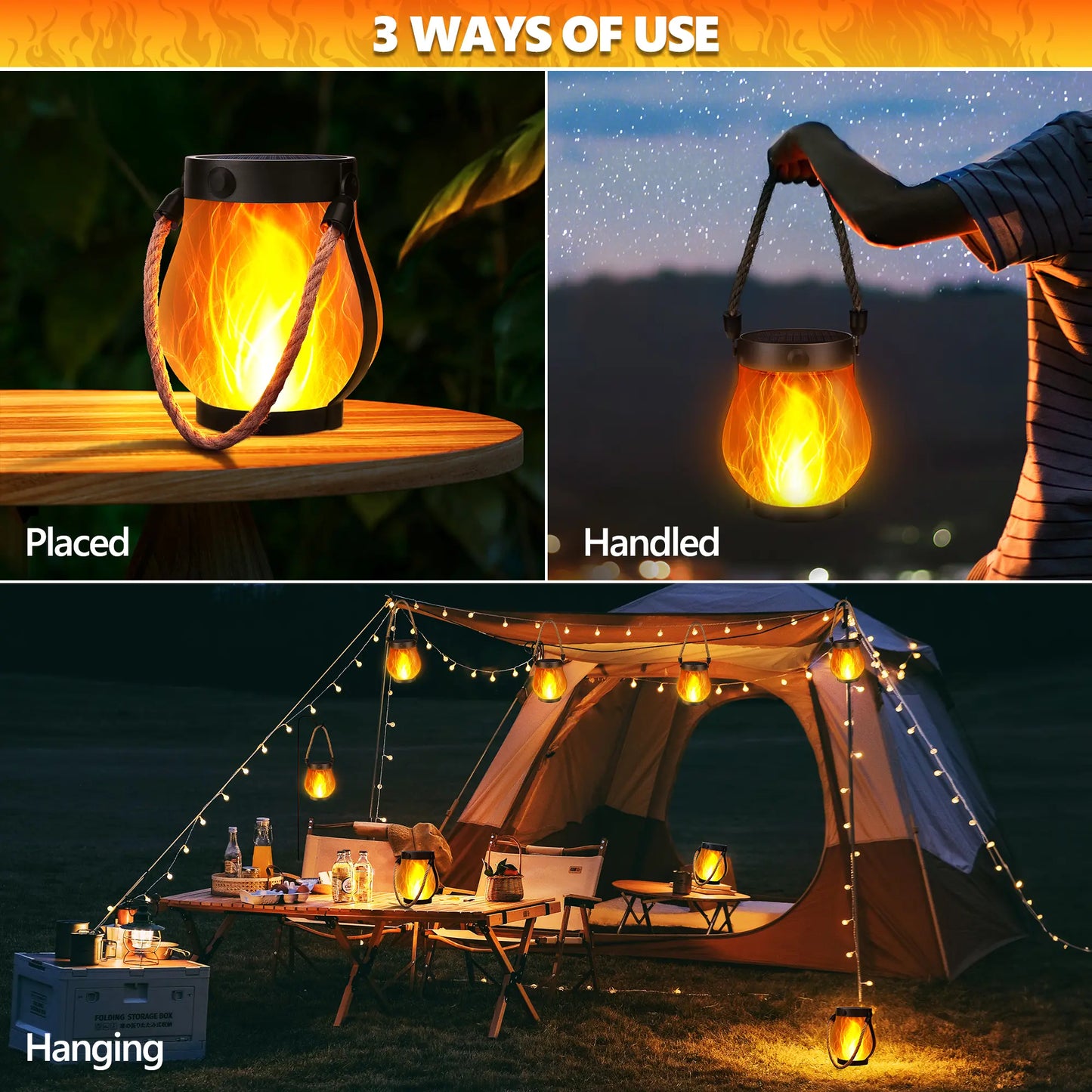 🎃2-Pack – Solar Flickering Flame Lanterns