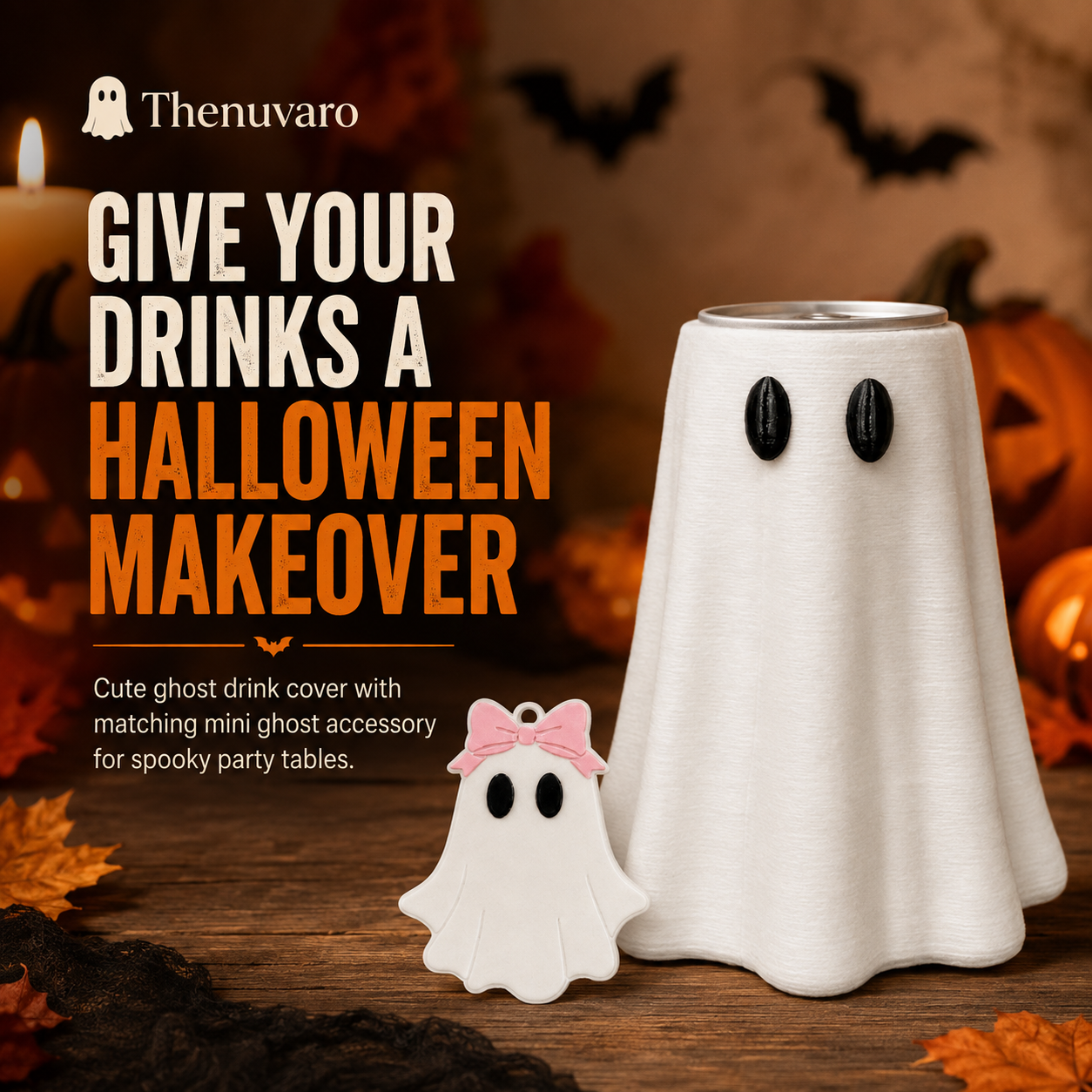👻 Halloween Ghost Drink Cover with Bottle Opener – Turn Your Drinks Into Spooky Party Favorites