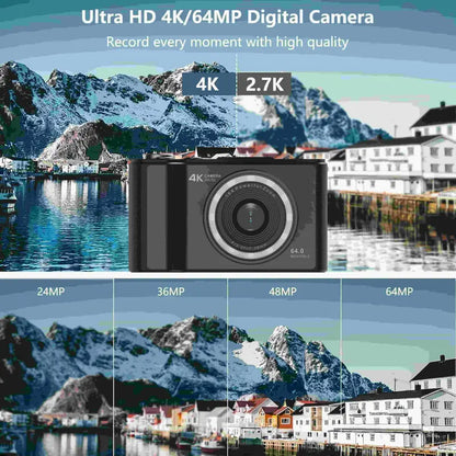 4K Flip-Screen Vlogging Camera with Built-In Ring Light – 32GB Bundle