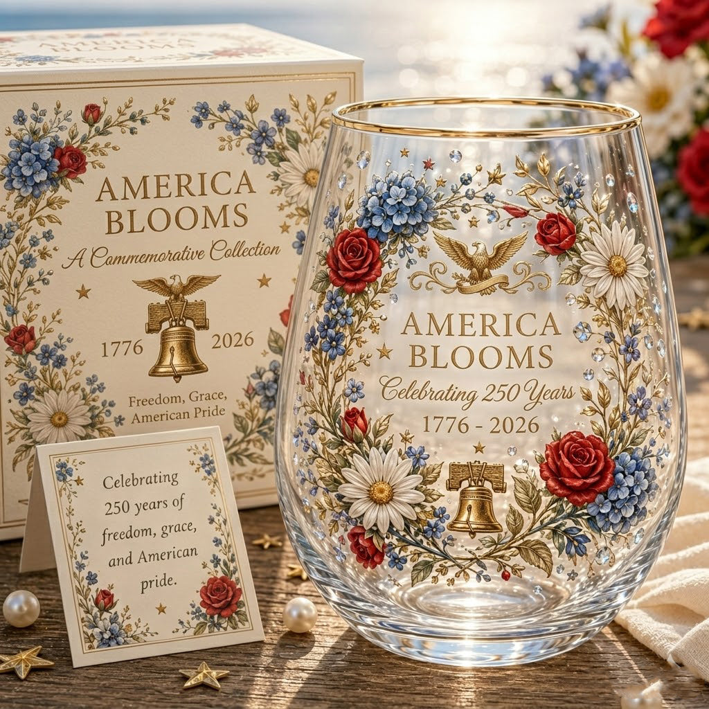 American 250th Bicentennial Commemorative Whiskey Glass