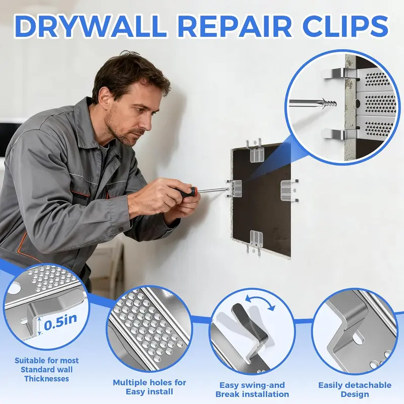 🔧 Drywall Repair Clips Kit 🏠 Easy Wall Fix Solution