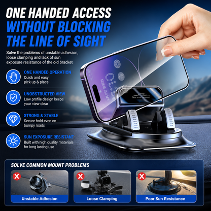 【FathersDayGift】360° Car Phone Holder | Dashboard Suction Cup Mount for iPhone & Android