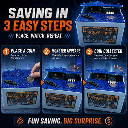 🦖 Interactive Monster Coin Bank – Fun Coin-Stealing Money Box for Kids & Monster Fans