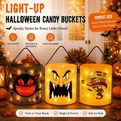 👻 Glow-in-the-Dark LED Halloween Candy Basket for Kids Trick-or-Treating 🎃