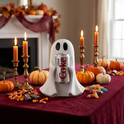 👻 Halloween Ghost Drink Holder – Cute Resin Ghost Decor for Drinks, Desk & Party Decorations