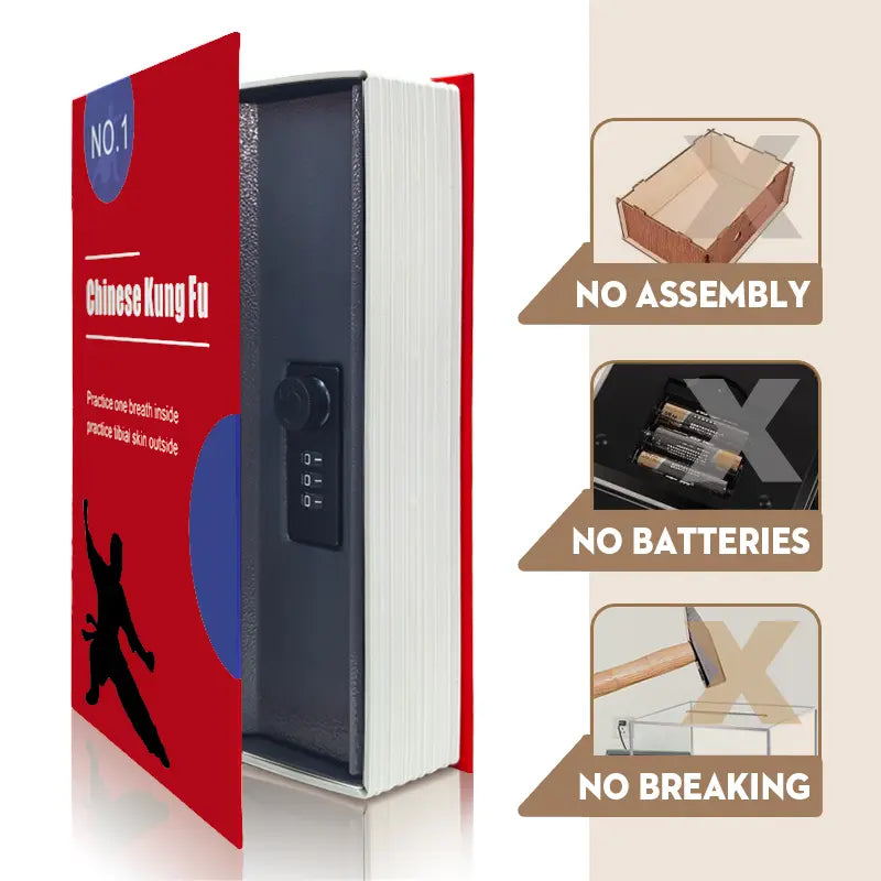 📖 Hidden Book Safe – Secret Storage Box with Combination Lock for Cash, Jewelry & Valuables