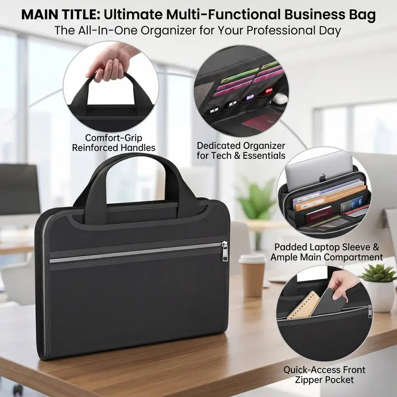 🔥 Fire-Resistant Document Organizer Bag – Large Capacity A4 File Storage Case