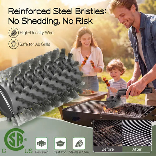 🔥 2-in-1 Cordless Electric Grill Brush & Spin Scrubber