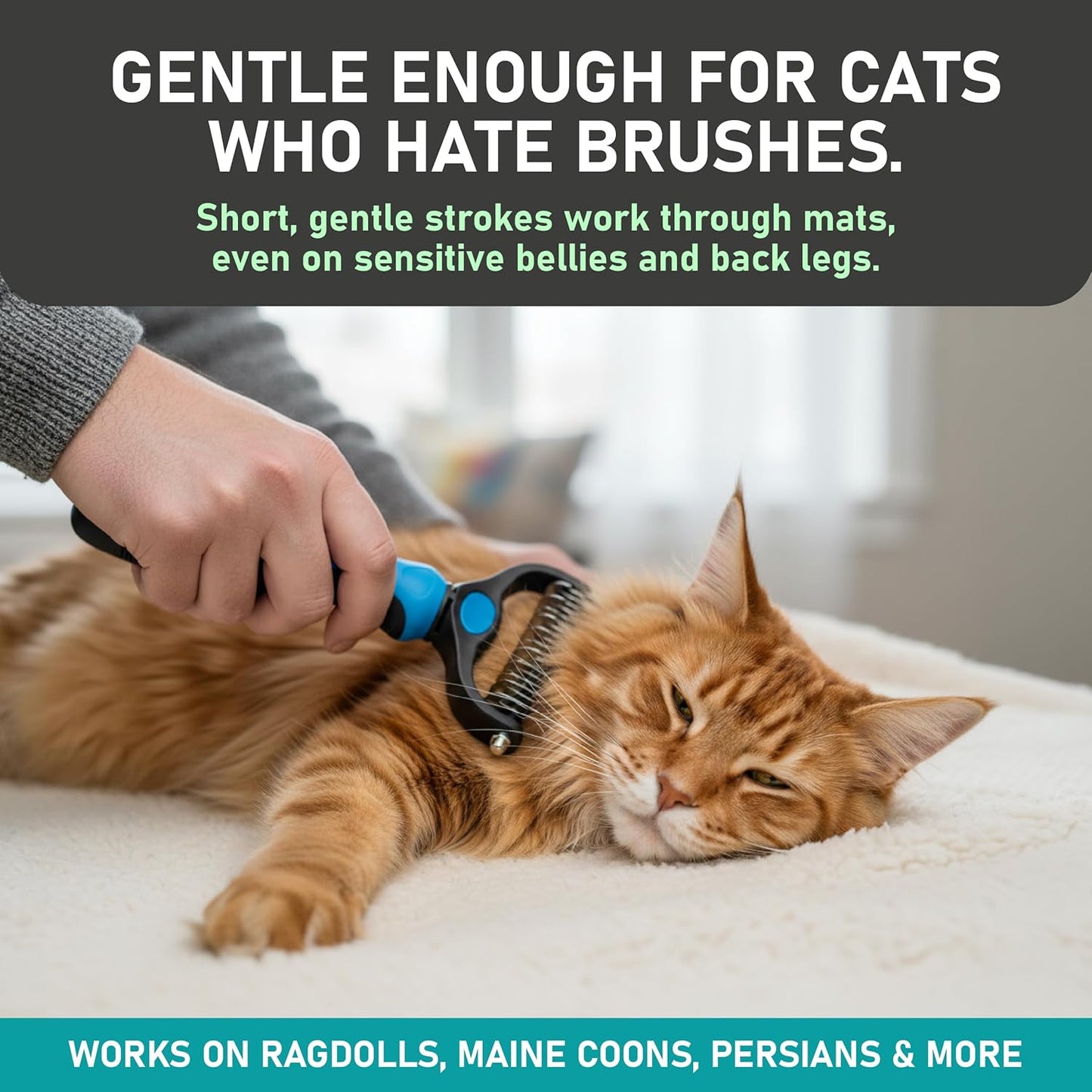 FurEase™ 2-in-1 Deshedding & Dematting Pet Brush