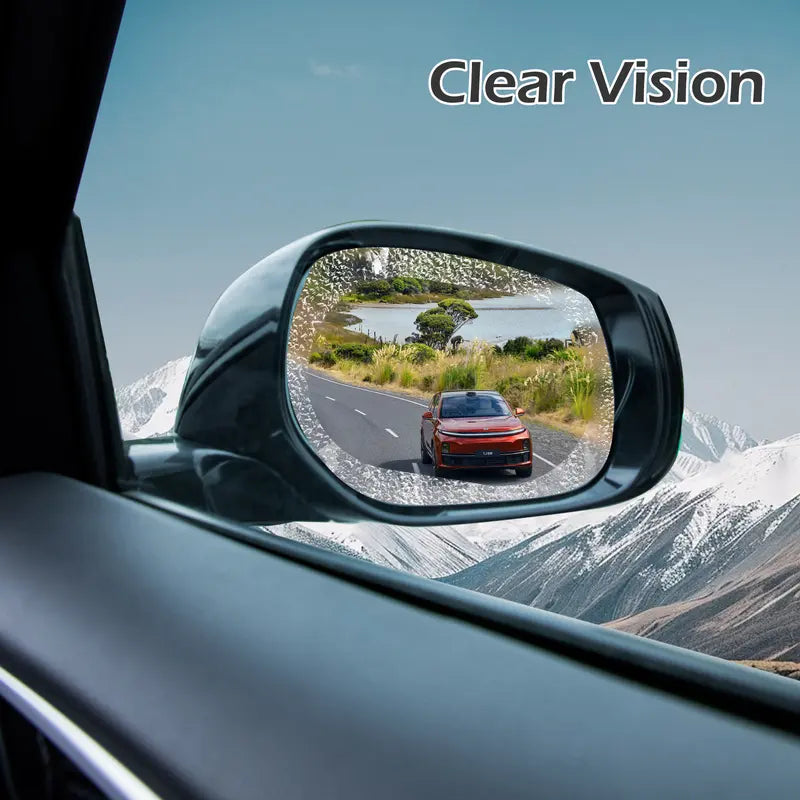 🚗 4PCS Car Rearview Mirror Rainproof & Anti-Fog Film – Clear Vision in Rain